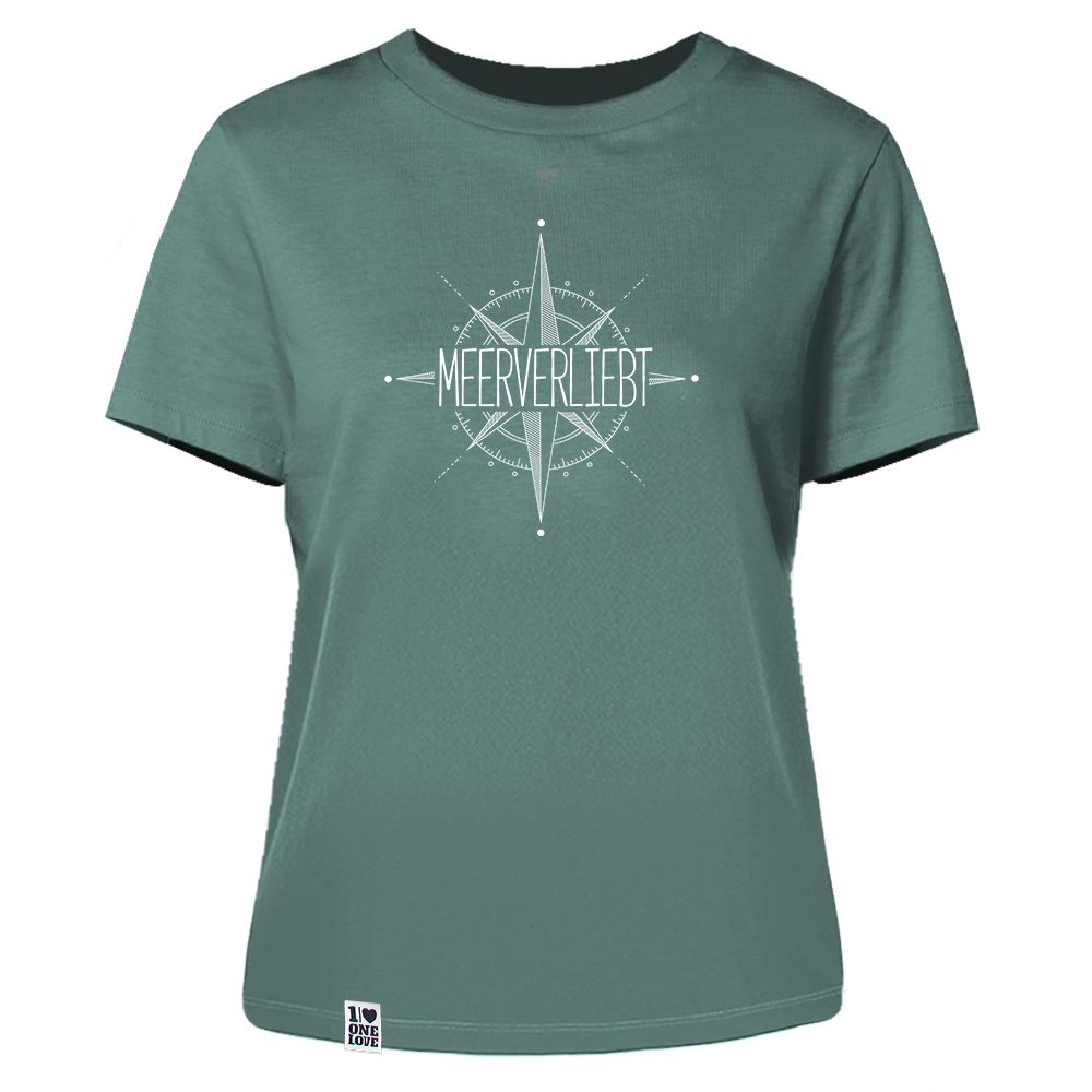 Meerverliebt Kompass  - Damen Shirt | 100% Bio-Baumwolle