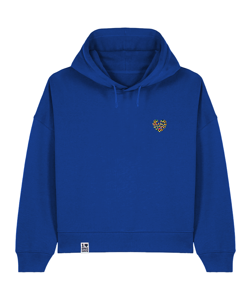 Leo-Wellenherz - Damen Premium Hoodie | 100% Baumwolle | Edler Stick