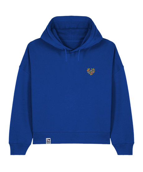 Leo-Wellenherz - Damen Premium Hoodie | 100% Baumwolle | Edler Stick