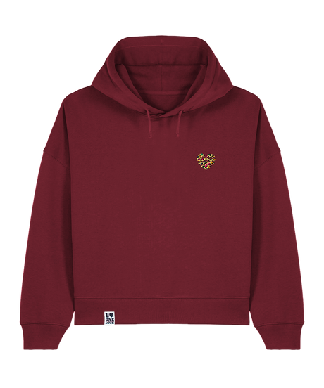 Leo-Wellenherz - Damen Premium Hoodie | 100% Baumwolle | Edler Stick