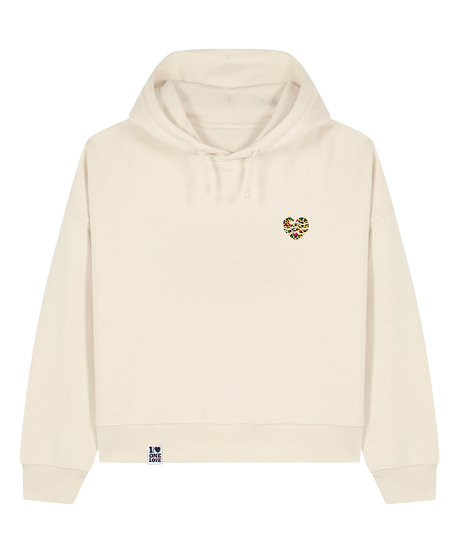 Leo-Wellenherz - Damen Premium Hoodie | 100% Baumwolle | Edler Stick