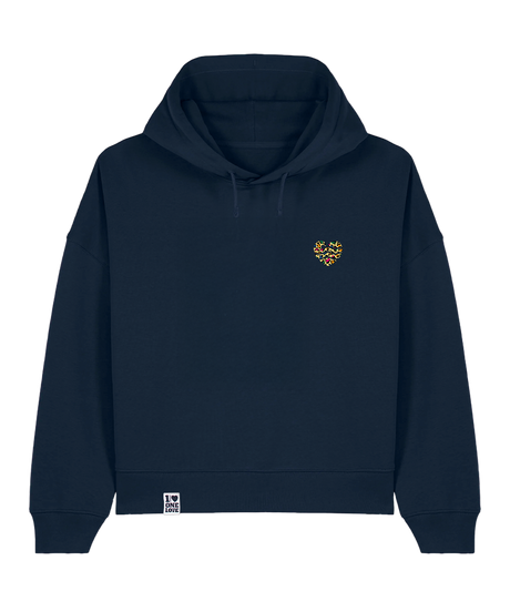 Leo-Wellenherz - Damen Premium Hoodie | 100% Baumwolle | Edler Stick