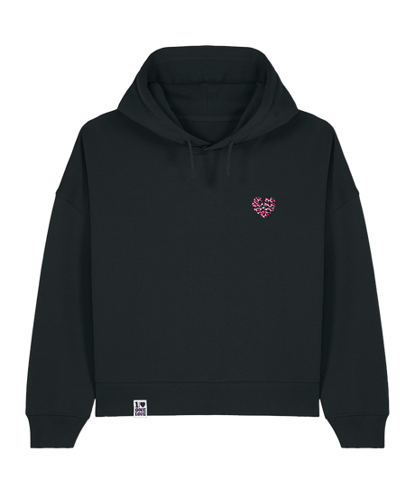 Leo-Wellenherz - Damen Premium Hoodie | 100% Baumwolle | Edler Stick