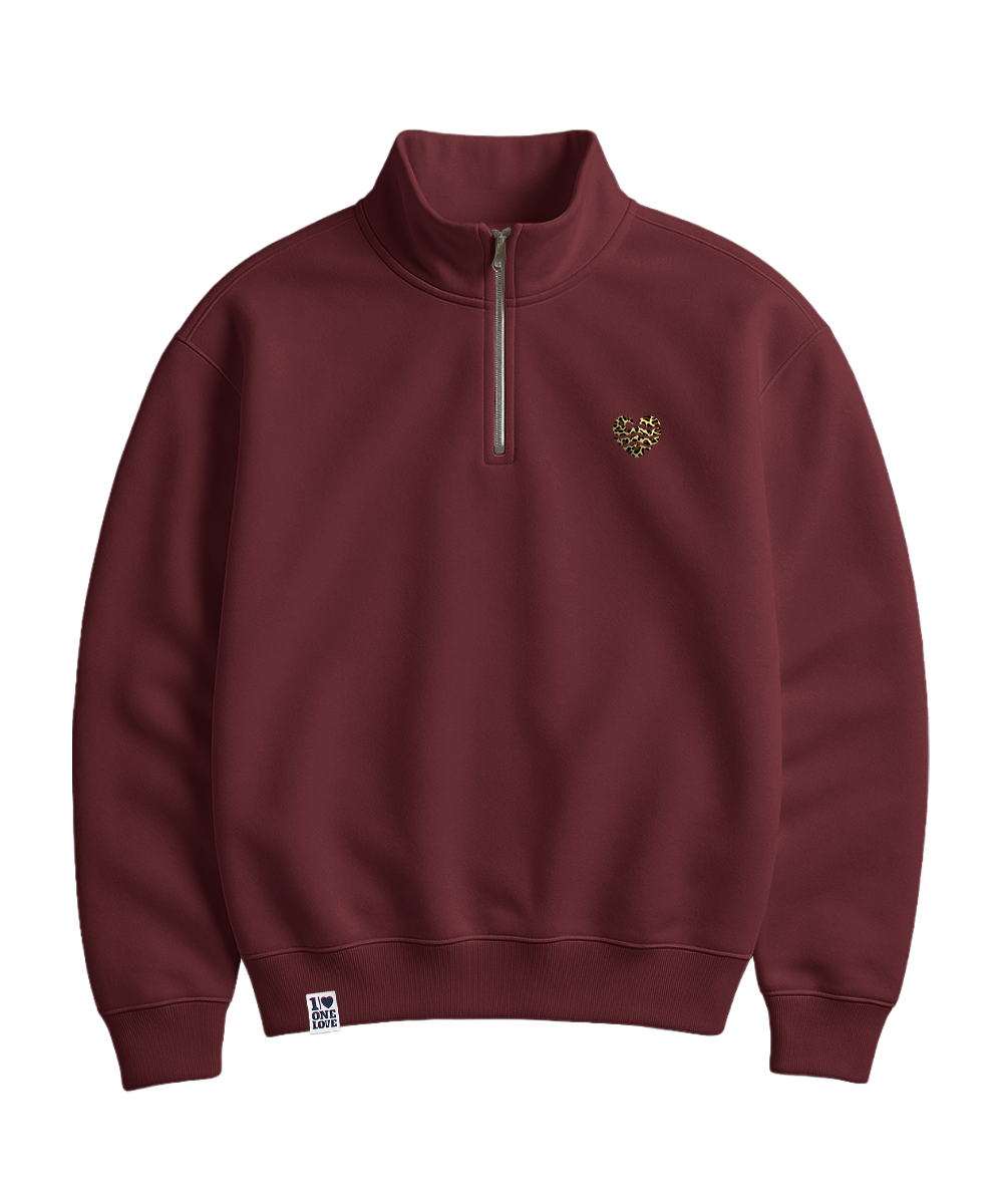 Leo-Wellenherz  - Unisex Premium Zipper | 100% Bio-Baumwolle | Edler Stick