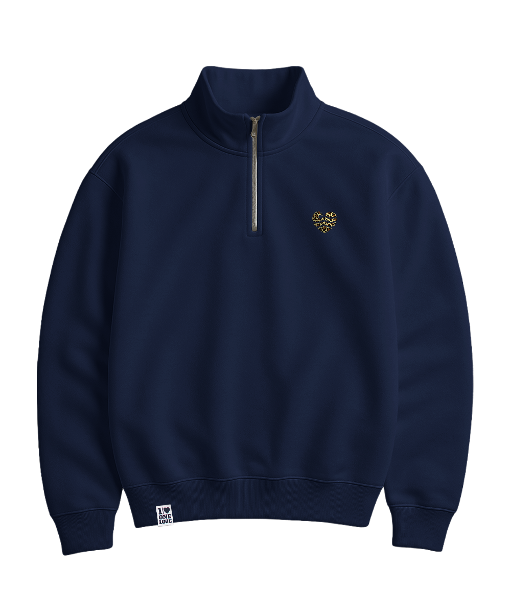 Leo-Wellenherz  - Unisex Premium Zipper | 100% Bio-Baumwolle | Edler Stick