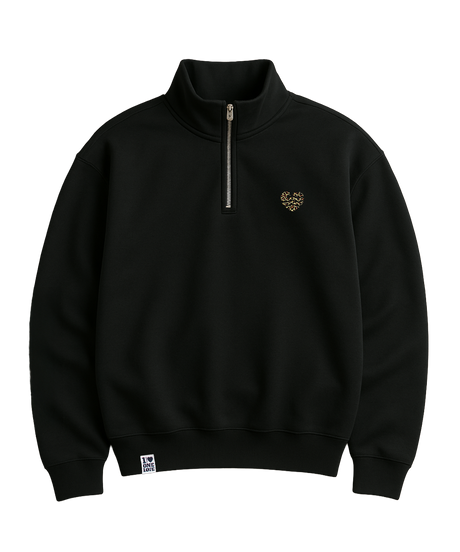 Leo-Wellenherz  - Unisex Premium Zipper | 100% Bio-Baumwolle | Edler Stick