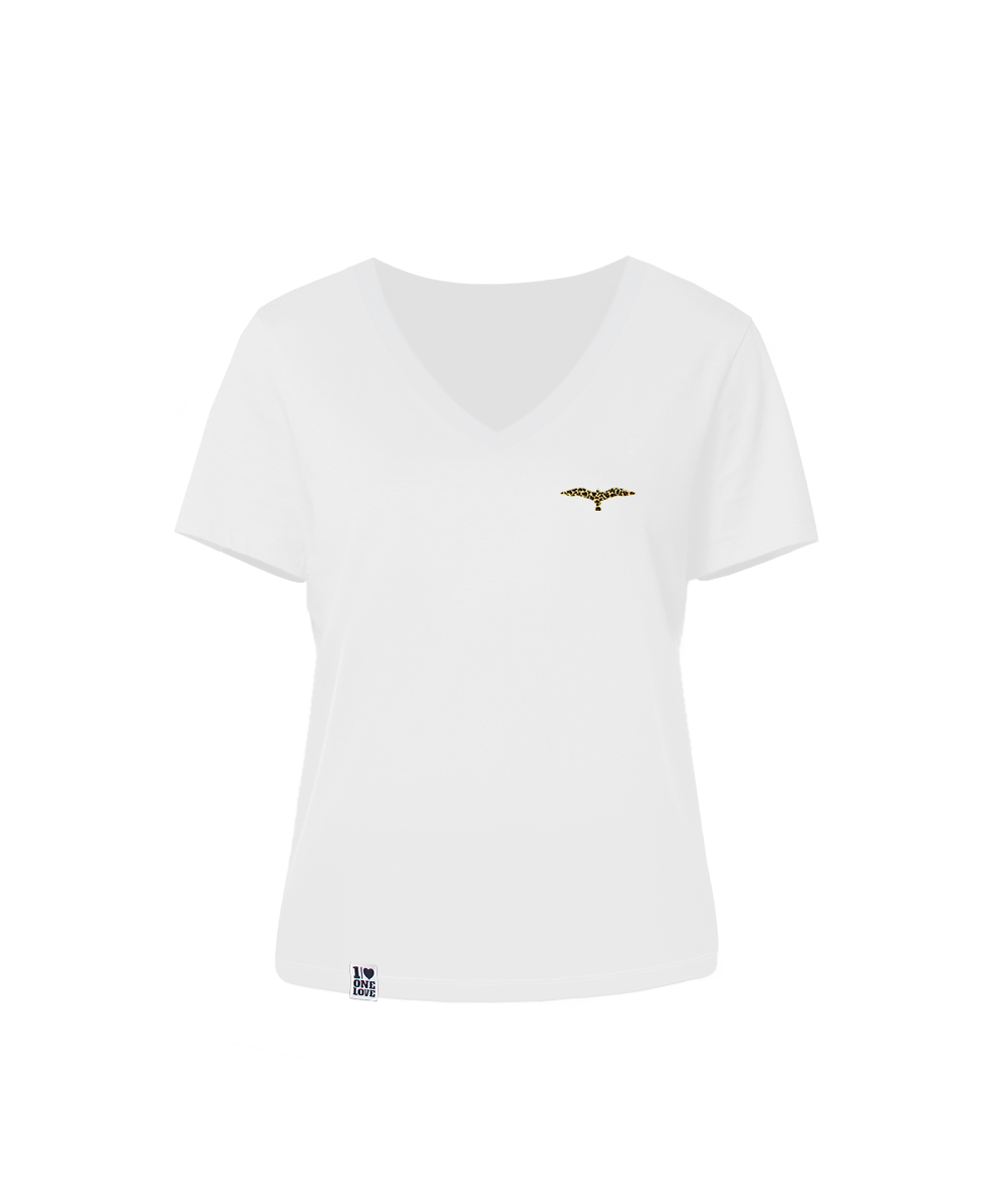 Leo-Möwe   - Damen Shirt mit V-Ausschnitt