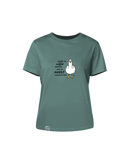 Lieber im Meer baden, als in Arbeit schwimmen  - Damen Shirt | 100% Bio-Baumwolle