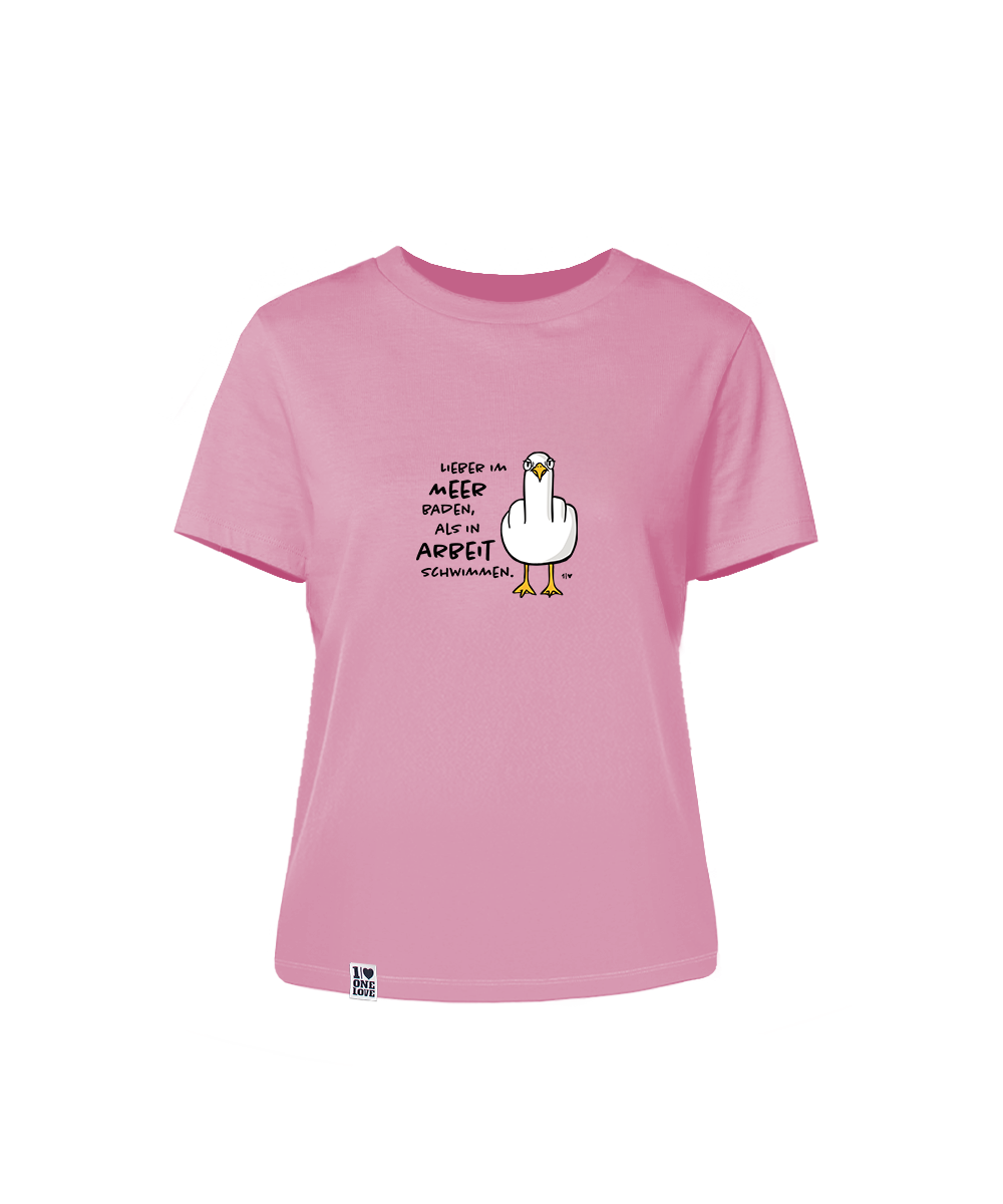 Lieber im Meer baden, als in Arbeit schwimmen  - Damen Shirt | 100% Bio-Baumwolle
