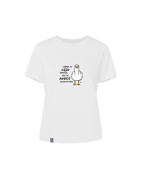 Lieber im Meer baden, als in Arbeit schwimmen  - Damen Shirt | 100% Bio-Baumwolle