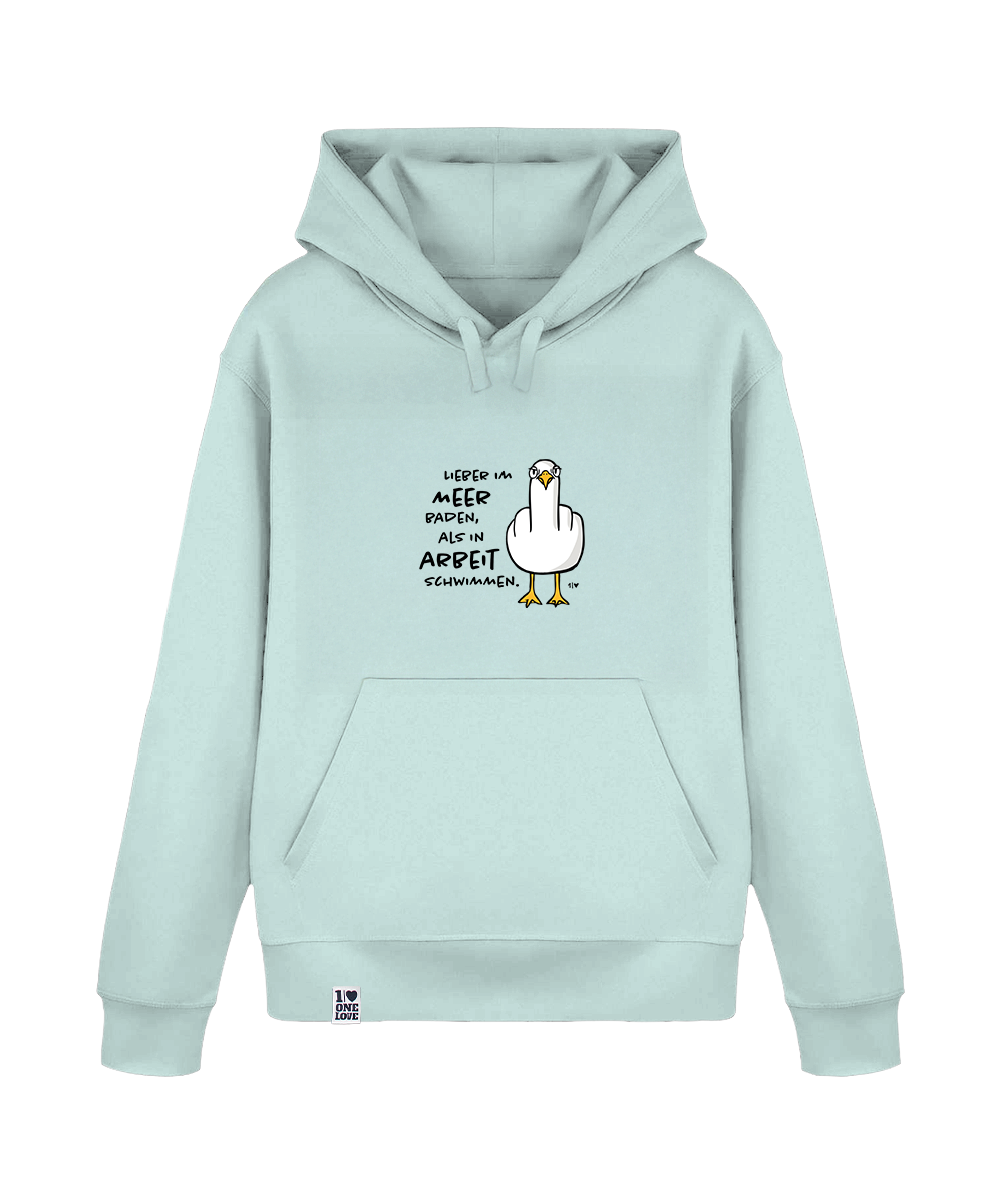 Lieber im Meer baden, als in Arbeit schwimmen  - Unisex Hoodie | 100% Bio-Baumwolle