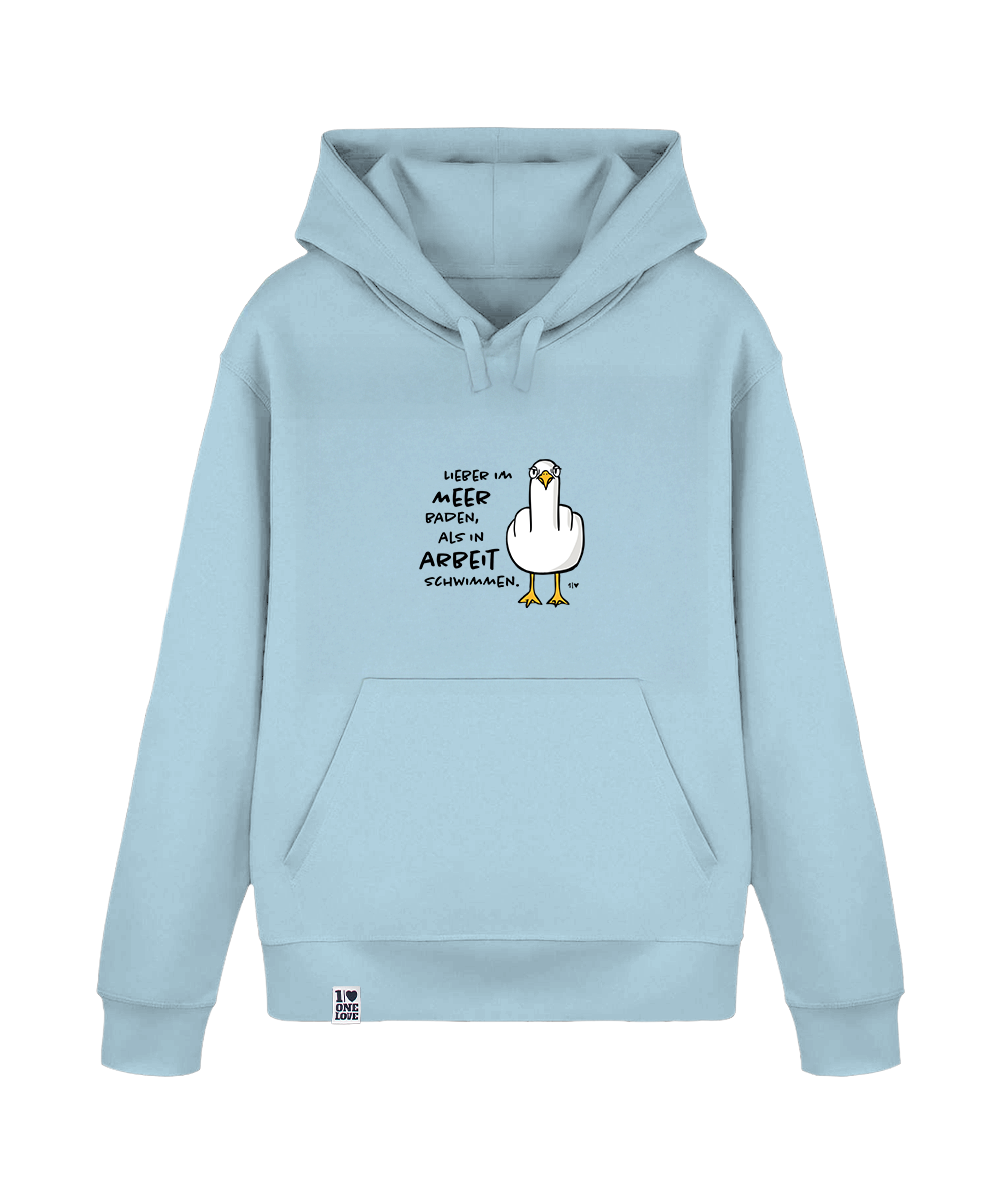 Lieber im Meer baden, als in Arbeit schwimmen  - Unisex Hoodie | 100% Bio-Baumwolle