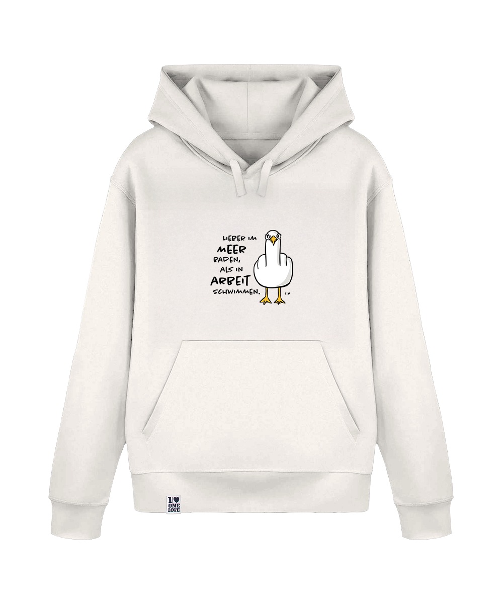 Lieber im Meer baden, als in Arbeit schwimmen  - Unisex Hoodie | 100% Bio-Baumwolle