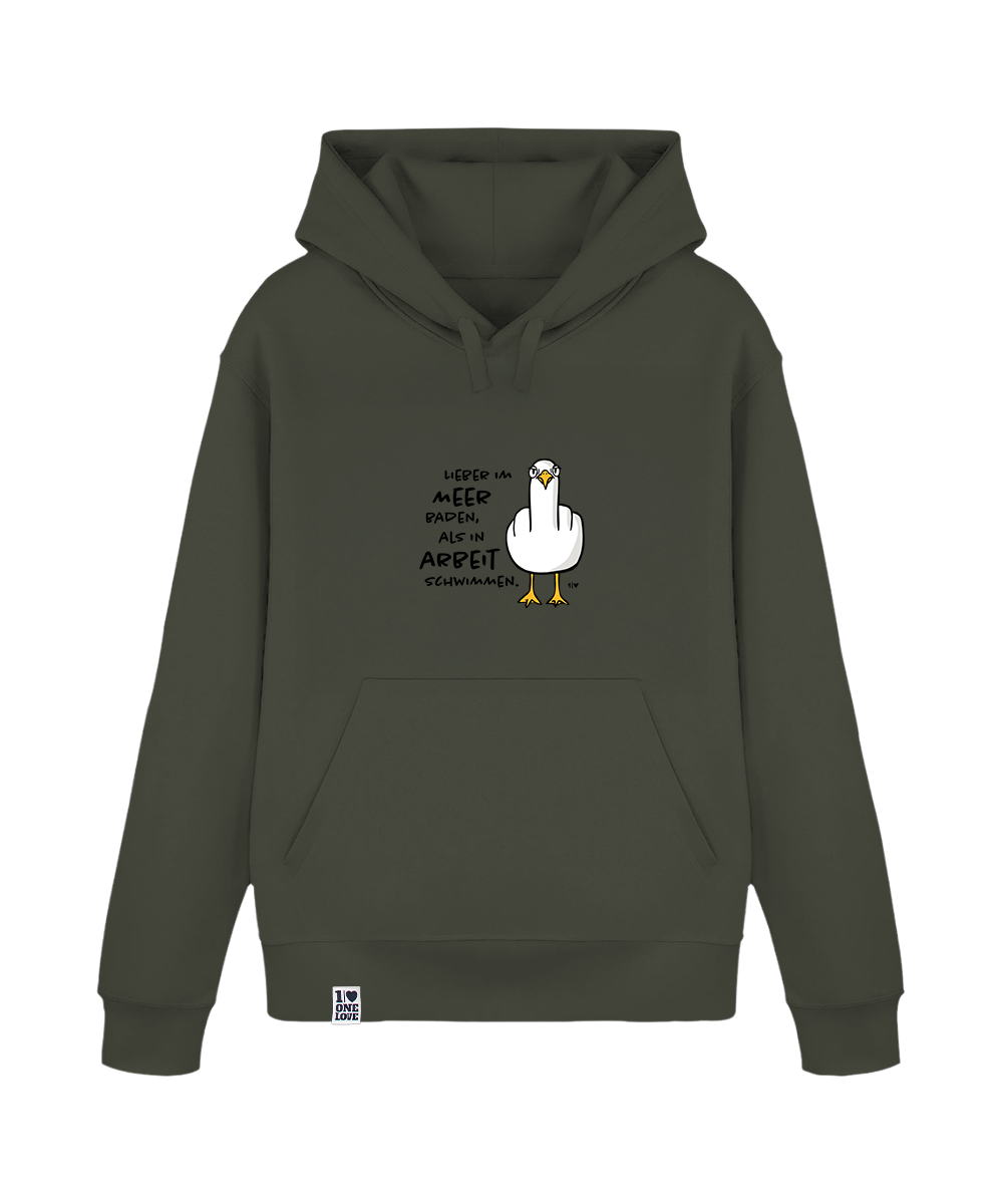 Lieber im Meer baden, als in Arbeit schwimmen  - Unisex Hoodie | 100% Bio-Baumwolle