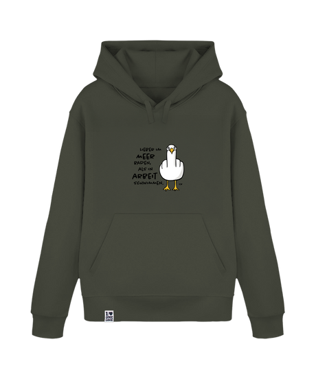 Lieber im Meer baden, als in Arbeit schwimmen  - Unisex Hoodie | 100% Bio-Baumwolle