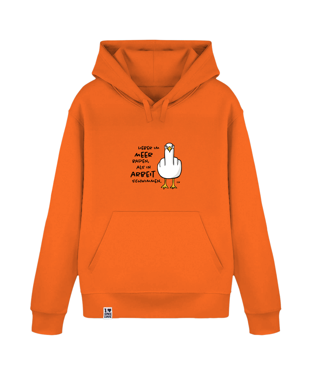 Lieber im Meer baden, als in Arbeit schwimmen  - Unisex Hoodie | 100% Bio-Baumwolle