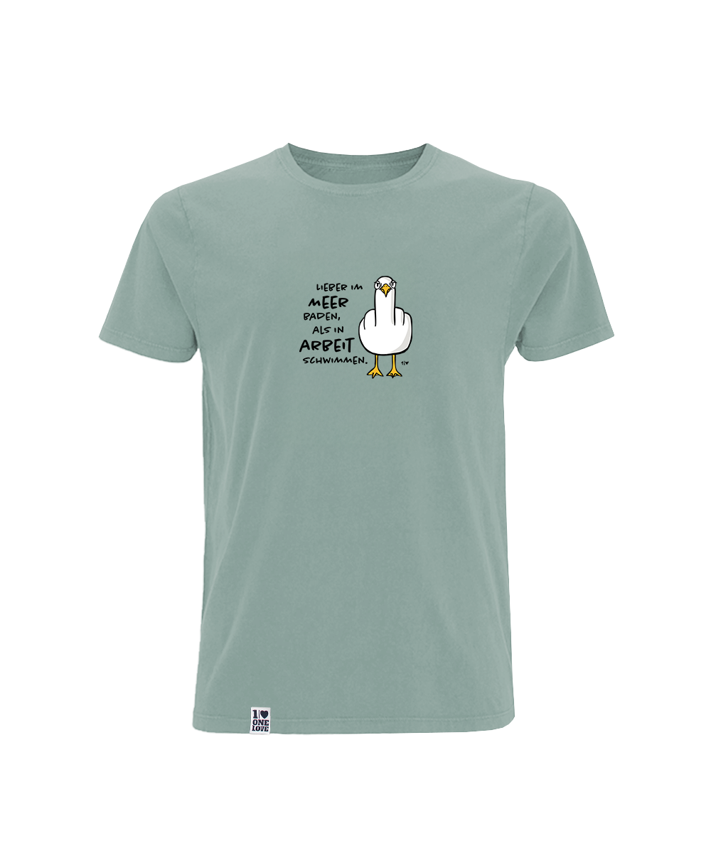 Lieber im Meer baden, als ich Arbeit schwimmen  - Herren Shirt | 100% Bio-Baumwolle