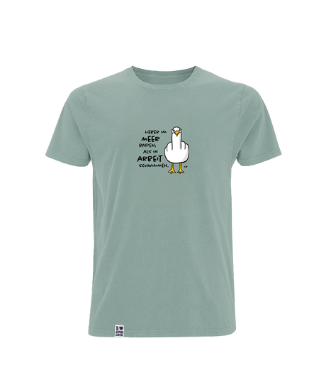 Lieber im Meer baden, als ich Arbeit schwimmen  - Herren Shirt | 100% Bio-Baumwolle