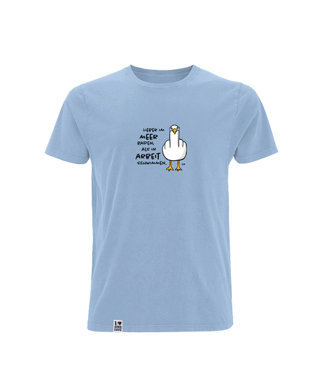 Lieber im Meer baden, als ich Arbeit schwimmen  - Herren Shirt | 100% Bio-Baumwolle