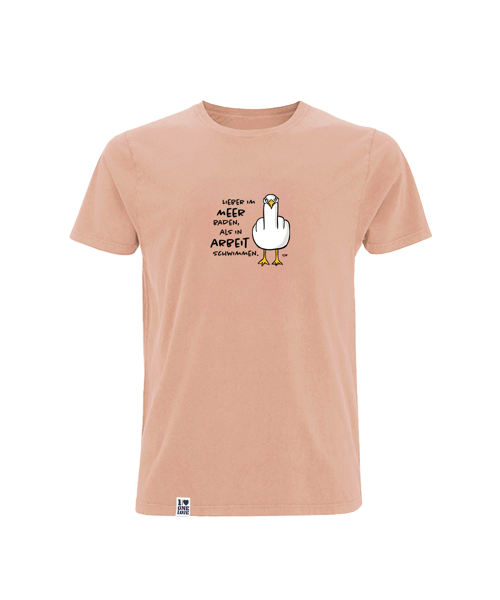 Lieber im Meer baden, als ich Arbeit schwimmen  - Herren Shirt | 100% Bio-Baumwolle