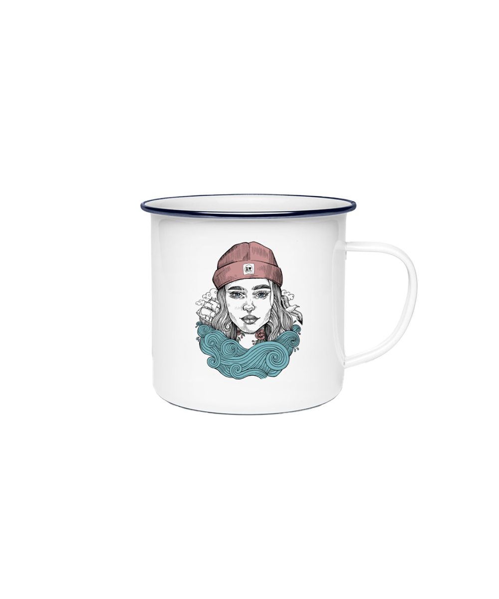 Skipperin Lucy  - Emaille Tasse