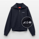 MEERCI - Relaxed Frauen Half Zip Sweatshirt