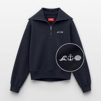 MEERCI - Relaxed Frauen Half Zip Sweatshirt