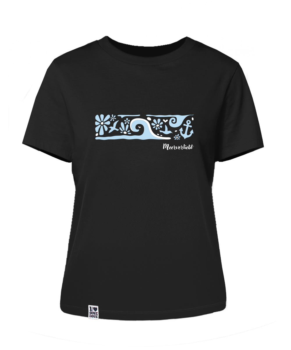 Meerverliebt Welle  - Damen Premium Shirt | 100% Bio-Baumwolle