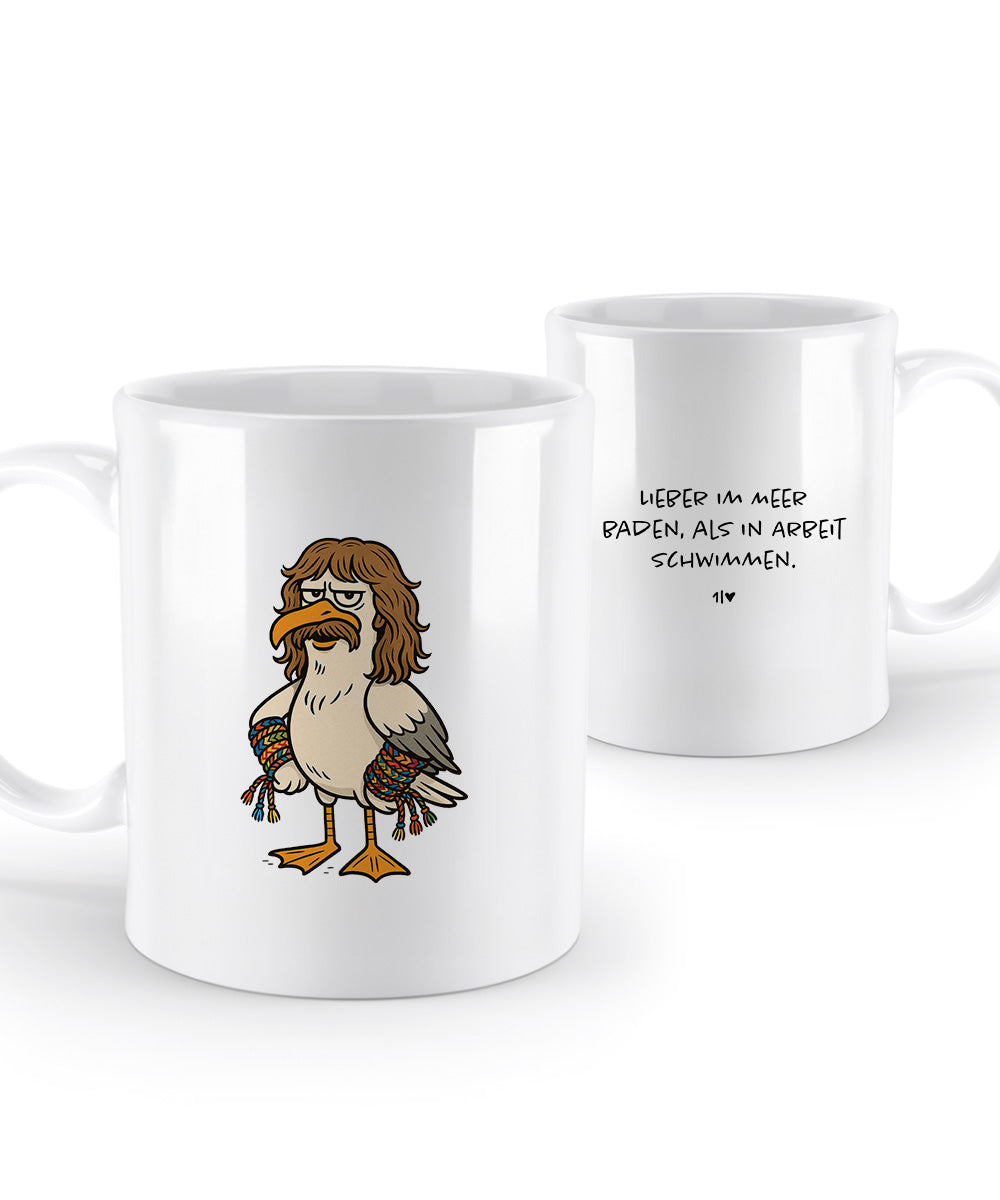 Möwe Wolle  - Tasse Weiß