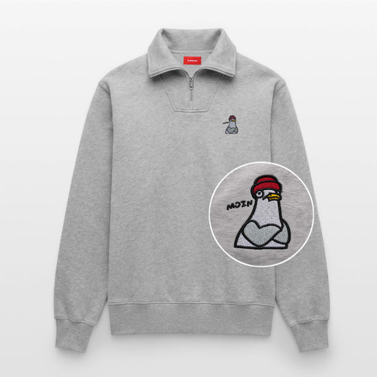 Moin Möwe Stick - Relaxed Unisex Organic Half Zip Pullover