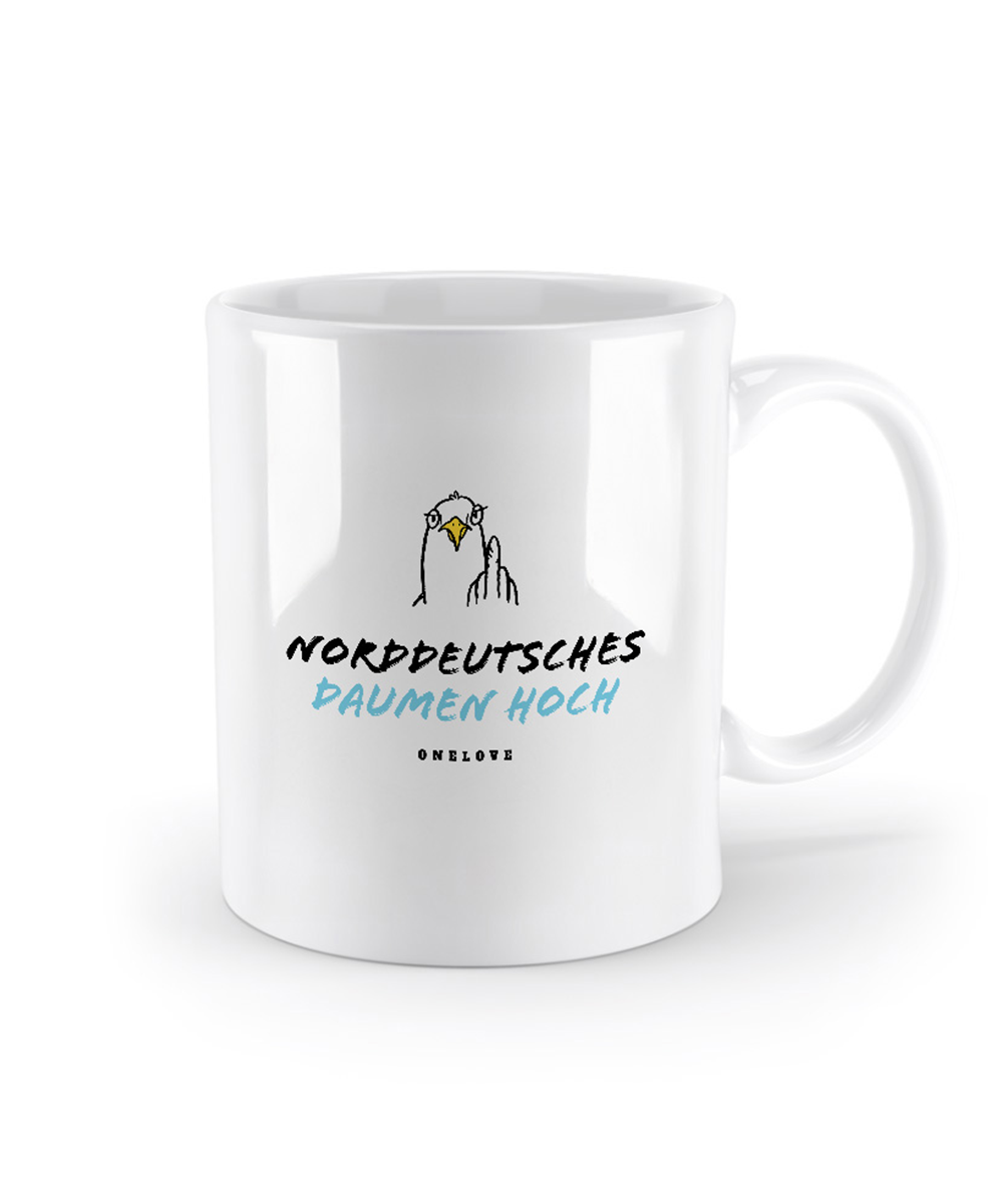 Norddeutsches Daumen hoch! Keramik Tasse