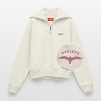ONELOVE Möwe Stick - Relaxed Frauen Half Zip Pullover