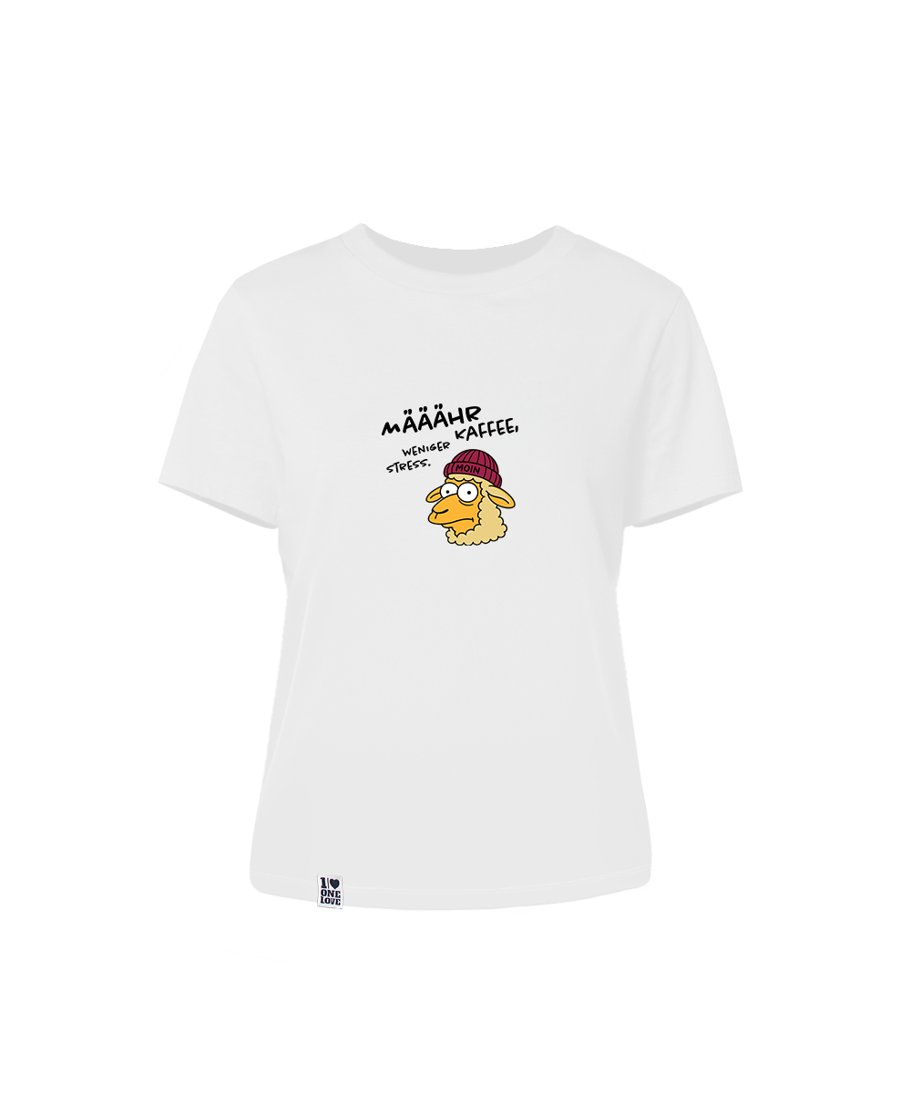 Määähr Kaffee, weniger Stress.  - Damen Shirt | 100% Bio-Baumwolle