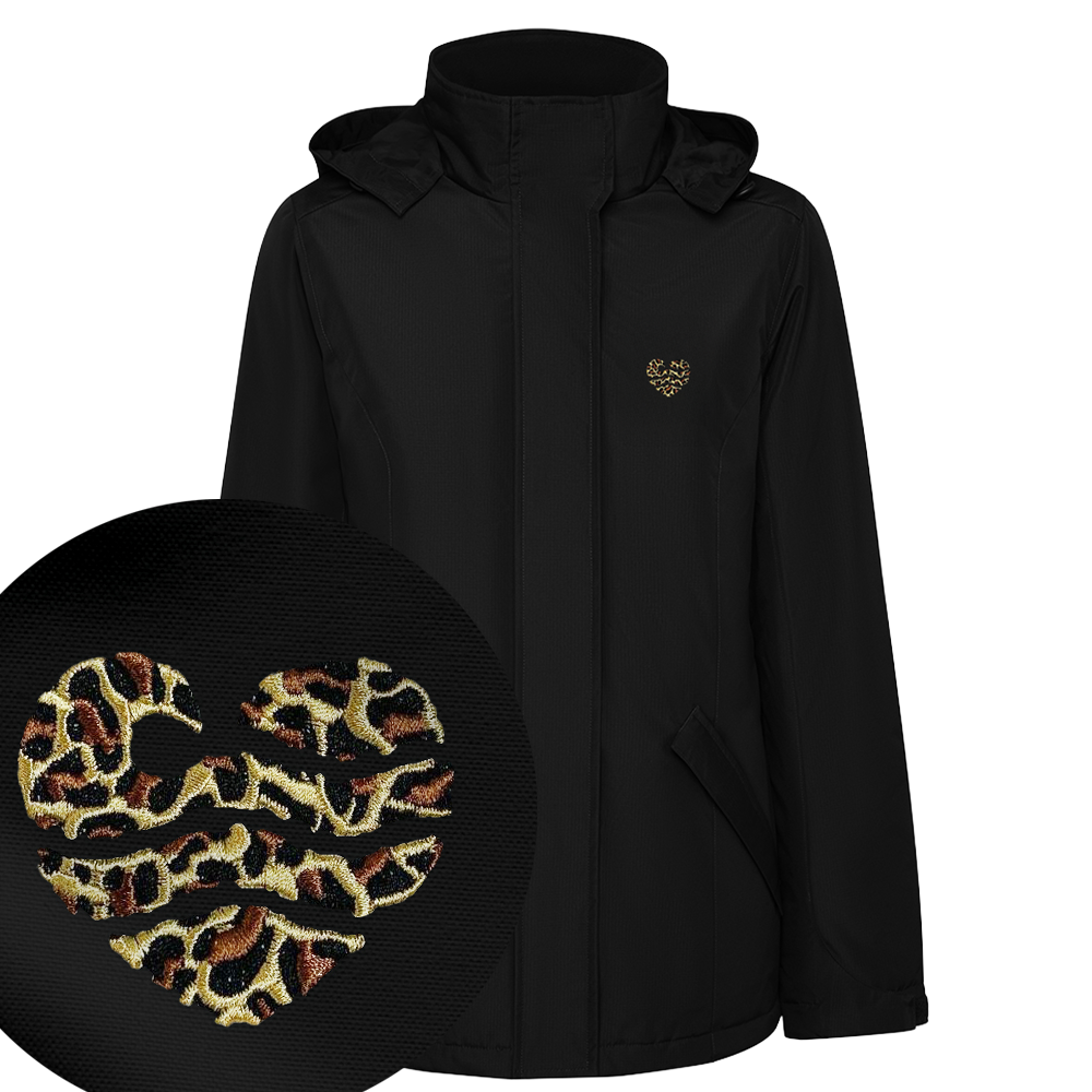 Leo-Wellenherz Stick - Damen Parka | Edler Stick