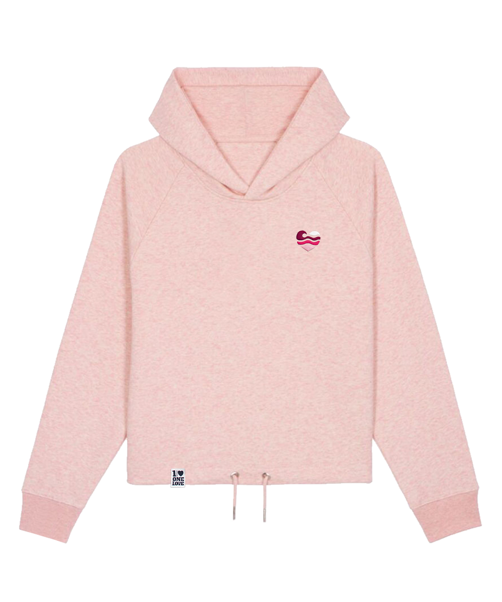 Wellenherz Stick  - Damen Hoodie