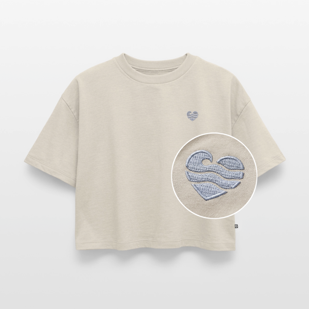 Wellenherz Embroidered - Women's Oversized Cropped T-Shirt