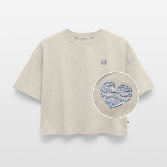 Wellenherz Stick - Frauen Oversized Cropped T-Shirt
