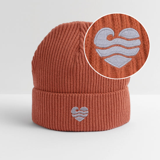 Wellenherz Stick -  Unisex Bio FISHERMAN BEANIE