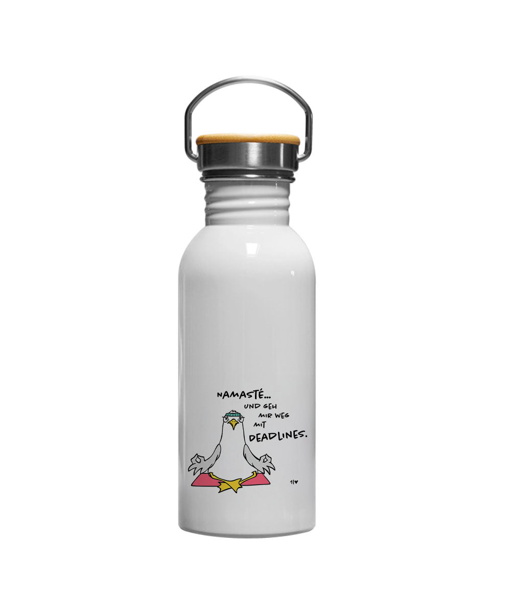 Yoga Möwe  - Edelstahl Trinkflasche