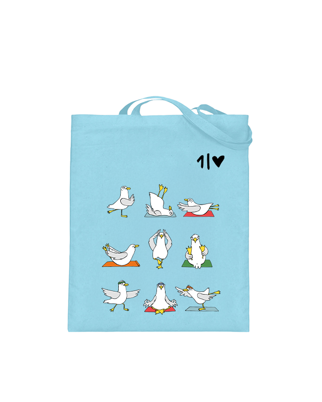 Yoga Möwen  - Jutebeutel
