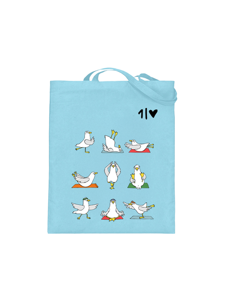 Yoga Möwen  - Jutebeutel