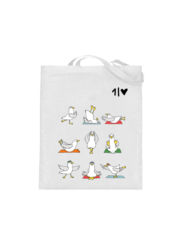 Yoga Möwen  - Jutebeutel