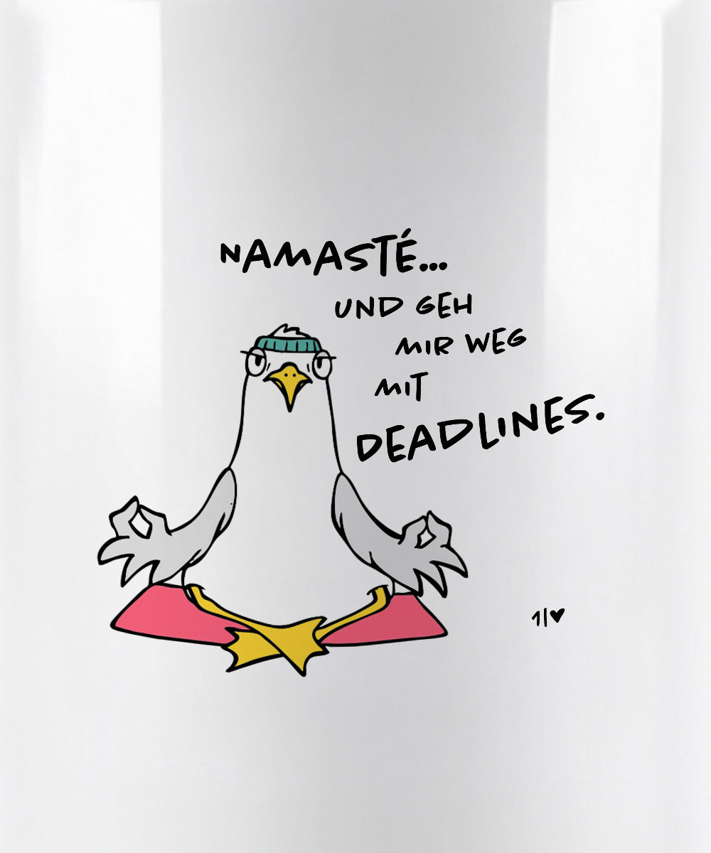 Yoga Möwe  - Edelstahl Trinkflasche