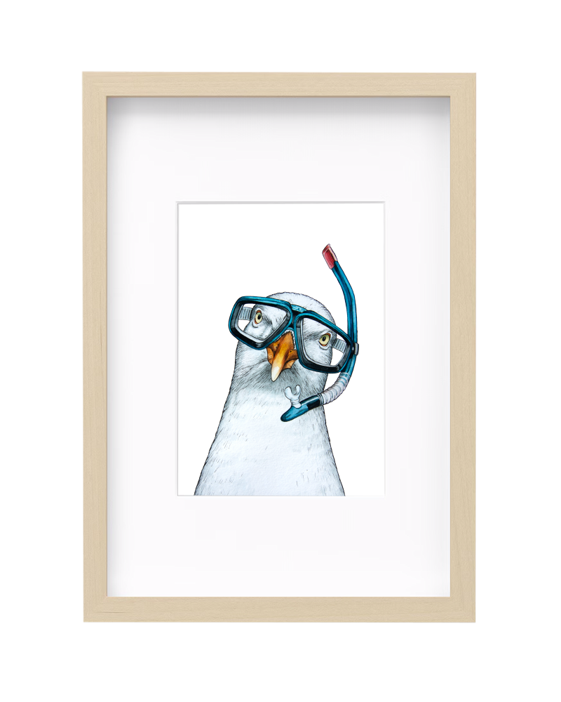 Haubentaucher Liebe – Maritime Kunstdruck Kunst