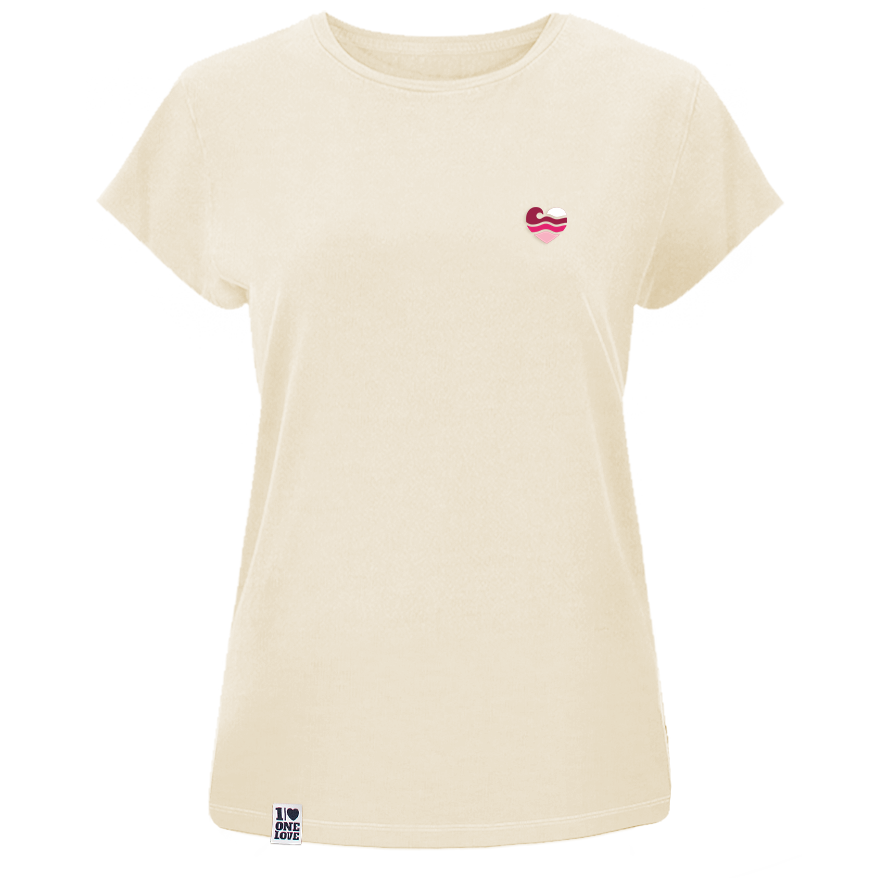Wellenherz -  Damen Shirt | 100% Bio-Baumwolle | Edler Stick