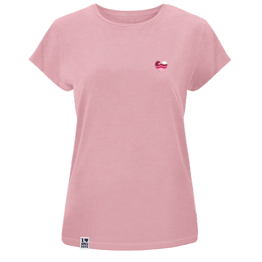 Wellenherz -  Damen Shirt | 100% Bio-Baumwolle | Edler Stick
