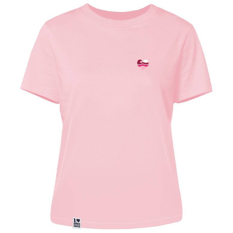 Wellenherz – Damen Shirt | 100% Bio-Baumwolle | Edler Stick