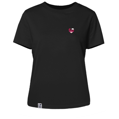 Wellenherz – Damen Shirt | 100% Bio-Baumwolle | Edler Stick