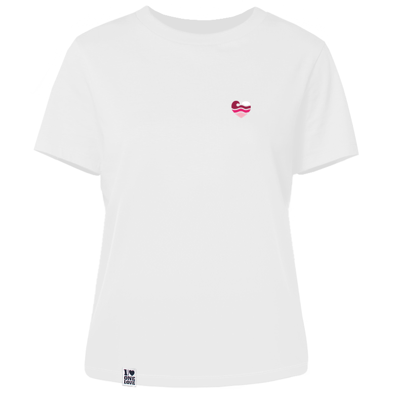 Wellenherz – Damen Shirt | 100% Bio-Baumwolle | Edler Stick