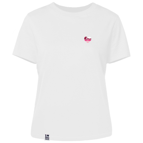 Wellenherz – Damen Shirt | 100% Bio-Baumwolle | Edler Stick